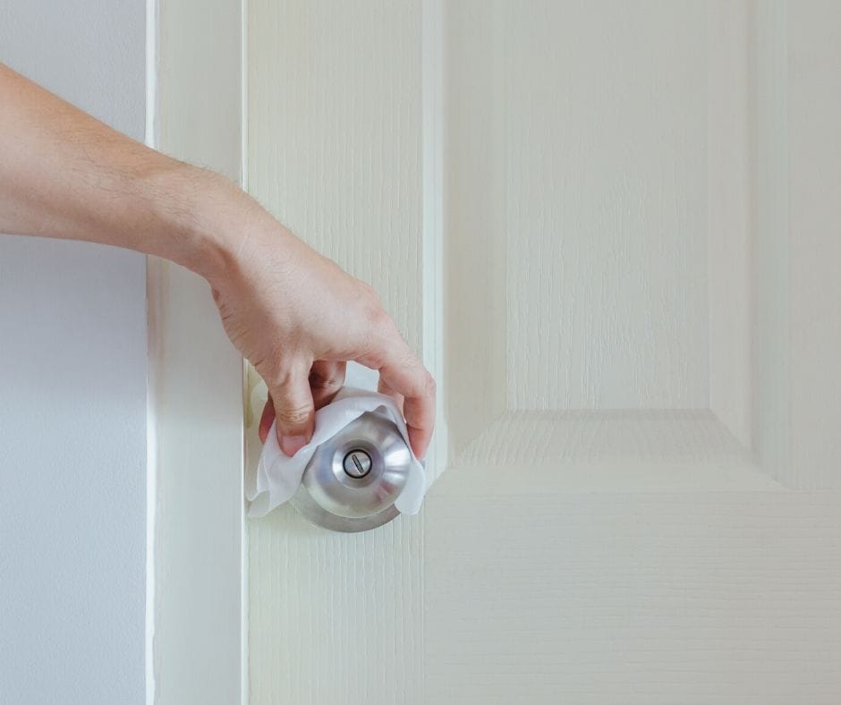 cleaning door knob