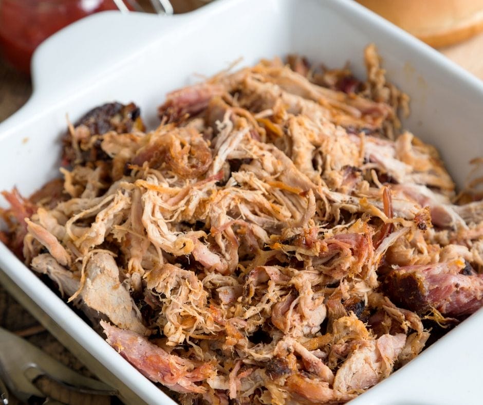 pulled pork in a bowl 