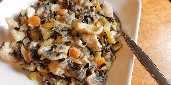 Wild rice is so different and interesting. I wanted to create a new kind of meal with it, so I came up with this creamy chicken, artichoke, and wild rice casserole and it was amazing!