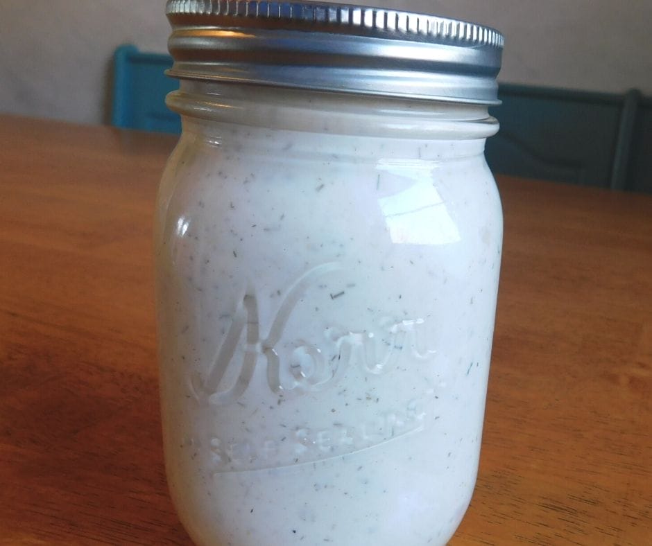 jar of fresh homemade restaurant style ranch dressing