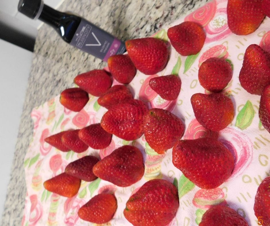 Strawberries drying on a towel