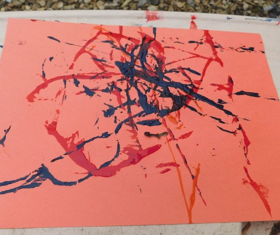 close up of yarn painting
