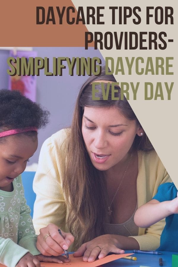 daycare provider coloring with kids