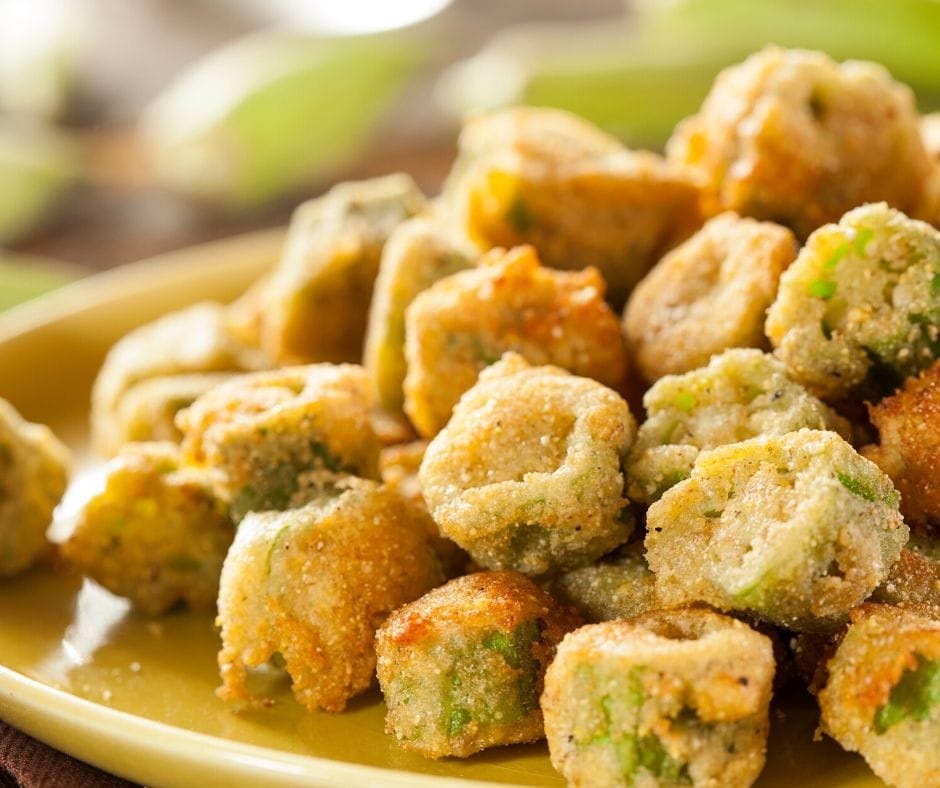 fried okra on a plate