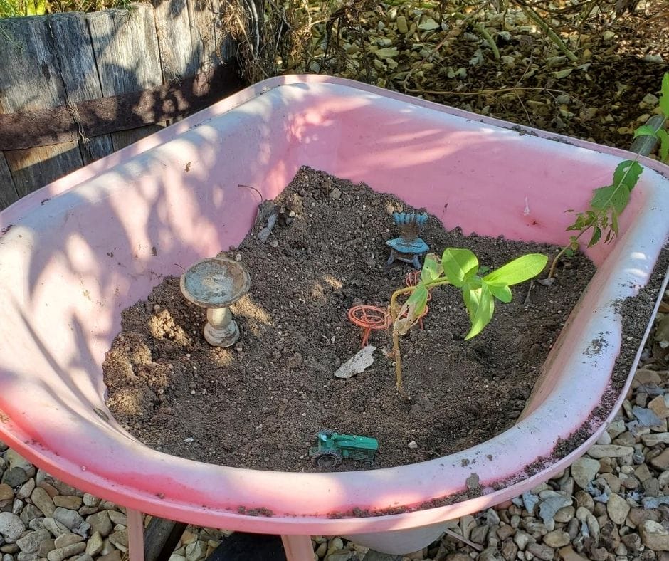 fairy garden in home daycare playground