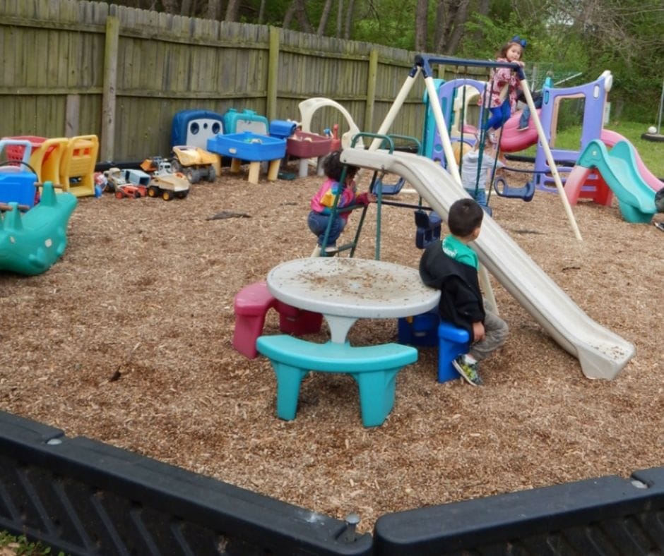 outside play area in small home daycare