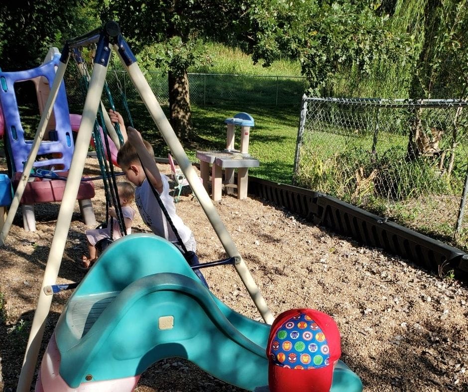 little tykes landscape timbers around home daycare playground