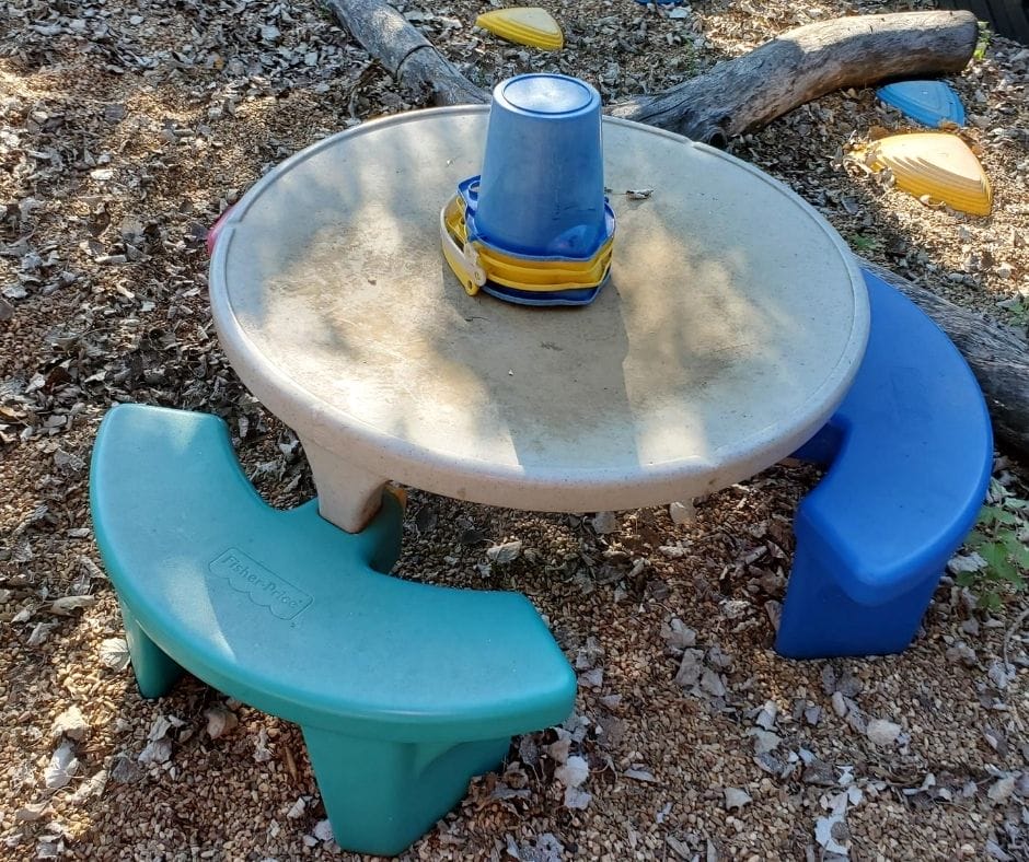 preschool table in home daycare playground