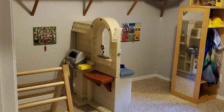 My house is very small, at 1100 square feet. And I have run a successful home daycare in it since 1999. See how we learn in a small home daycare layout.