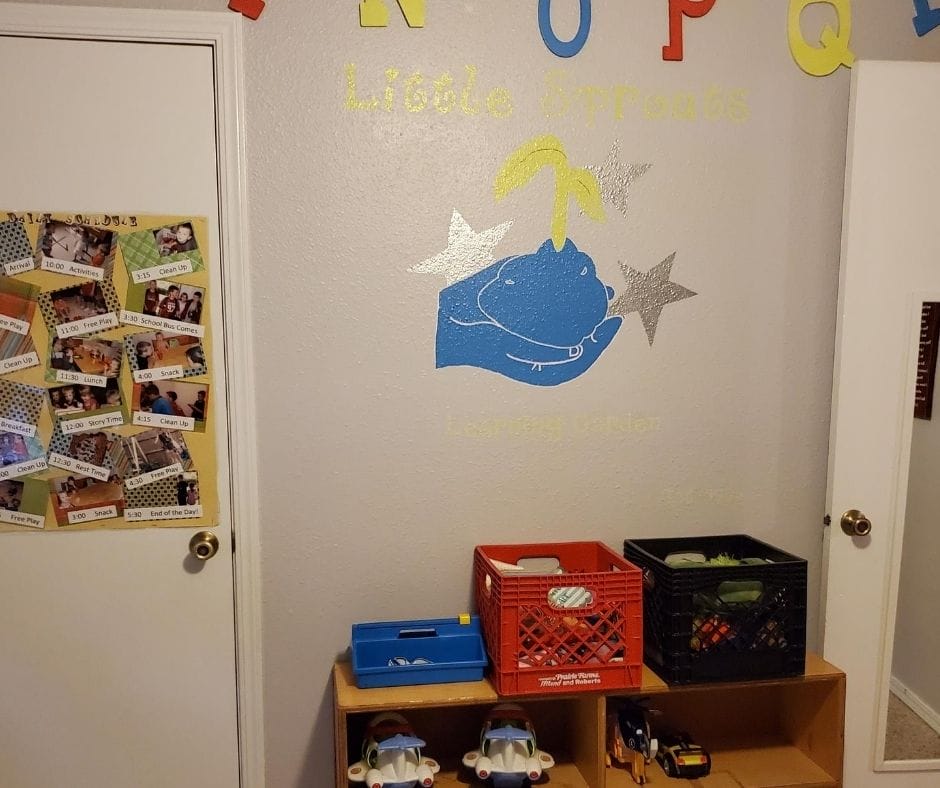 small home daycare playroom