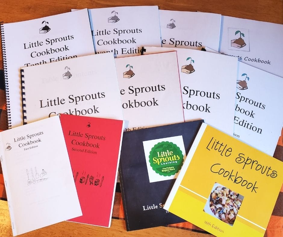 daycare cookbooks arranged on the table