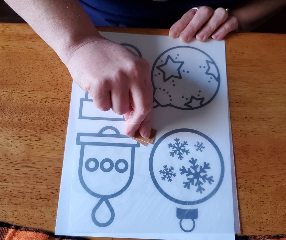 rubbing shrink paper with sand paper to rough surface