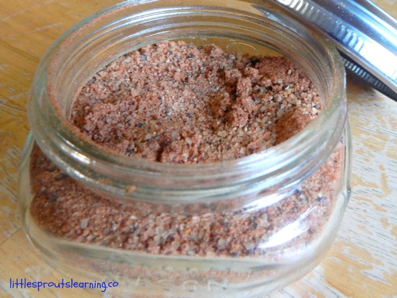 barbecue rub in a jar on the table