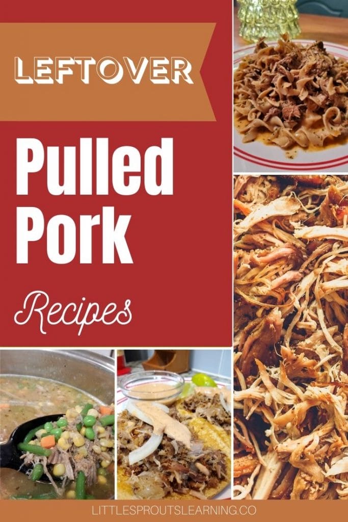 leftover pulled pork recipes in a collage