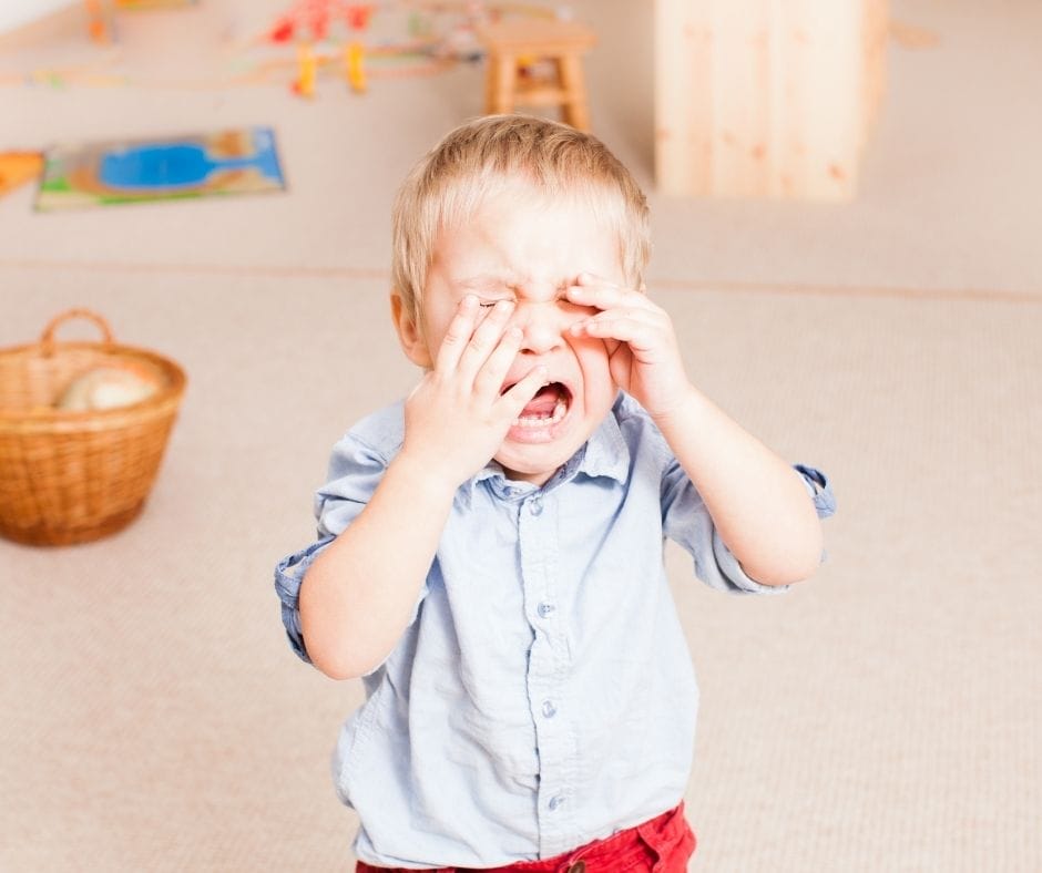 unhappy child at daycare