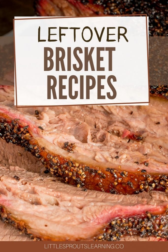 Brisket slices laid on a plate