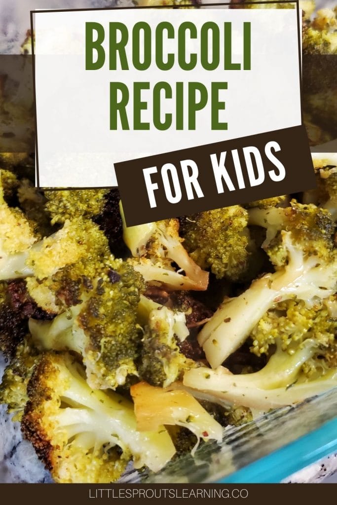 Pan of roasted broccoli