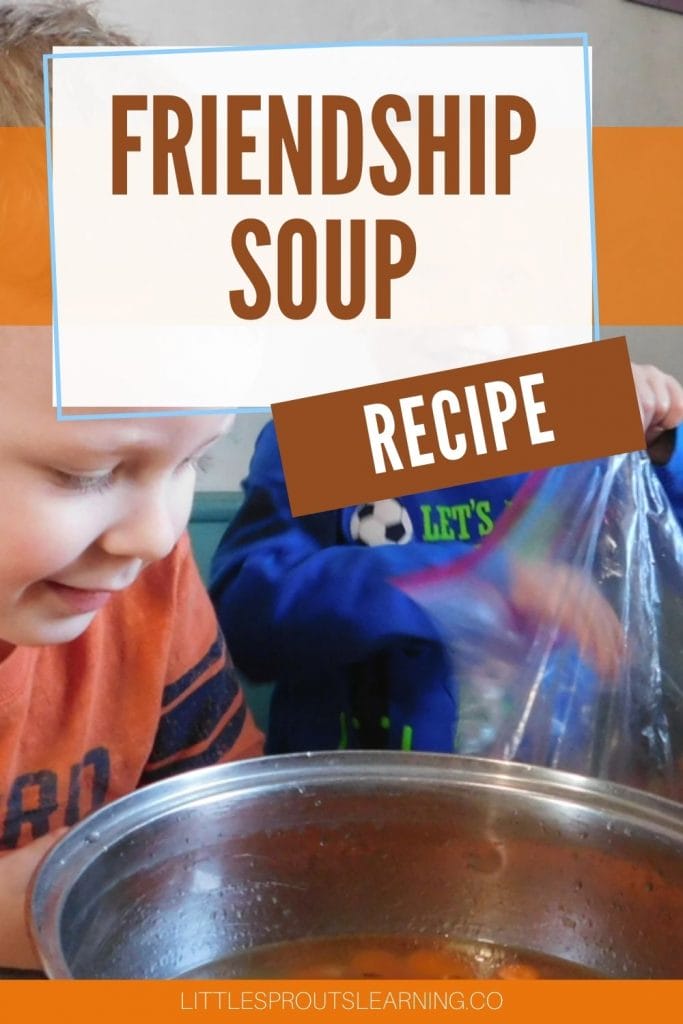 kids sharing vegetables for friendship soup