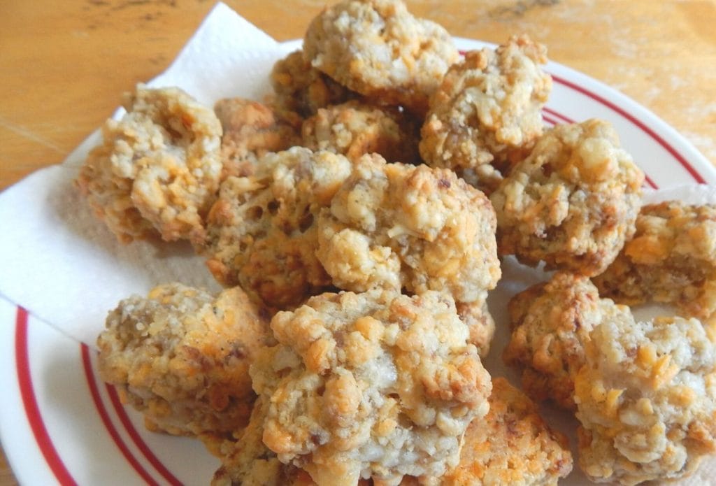 Daycare Freezer Meals sausage balls piled on a plate