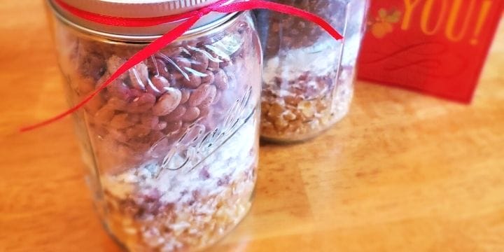 taco soup in a jar gifts on the table