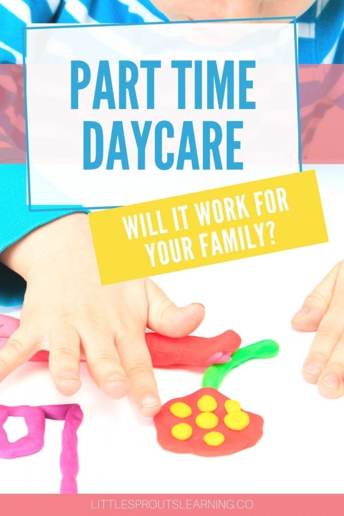 a child making shapes with playdough at part time daycare