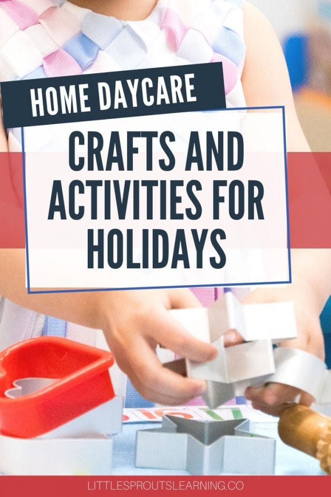 children playing with heart and star cookie cutters to make home daycare crafts at their holiday party