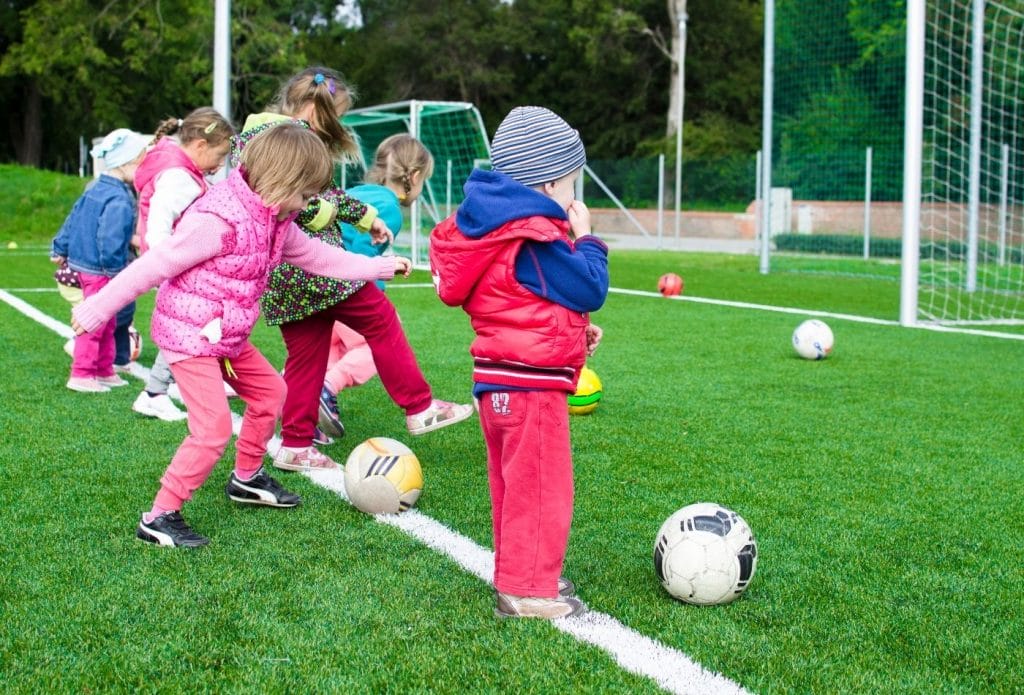 party game of kicking balls for celebrating special days in daycare