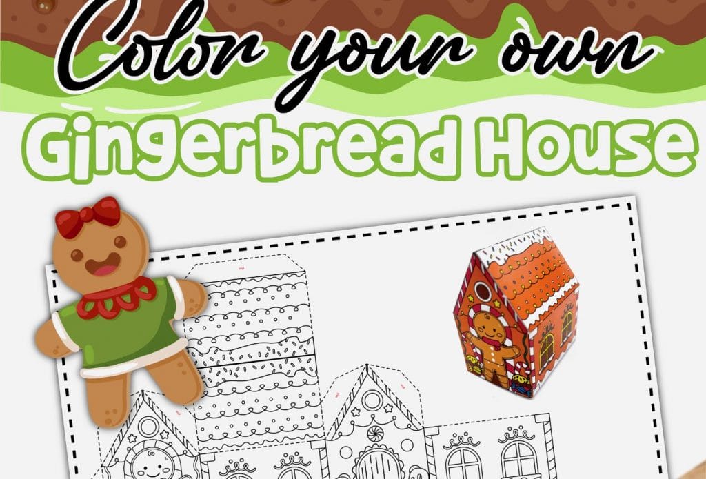 gingerbread house craft coloring sheets