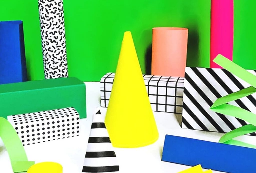homemade paper shapes for building and designing art projects for daycare