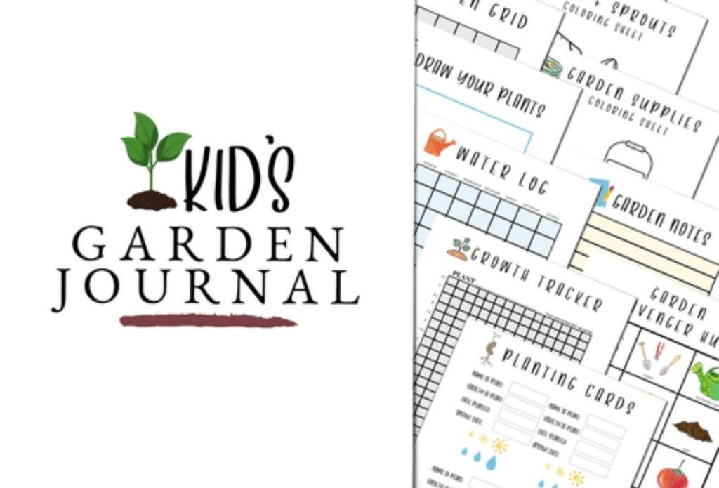 kids gardening journal mock up