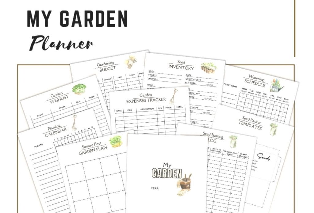 Images of what's in a printable garden planner