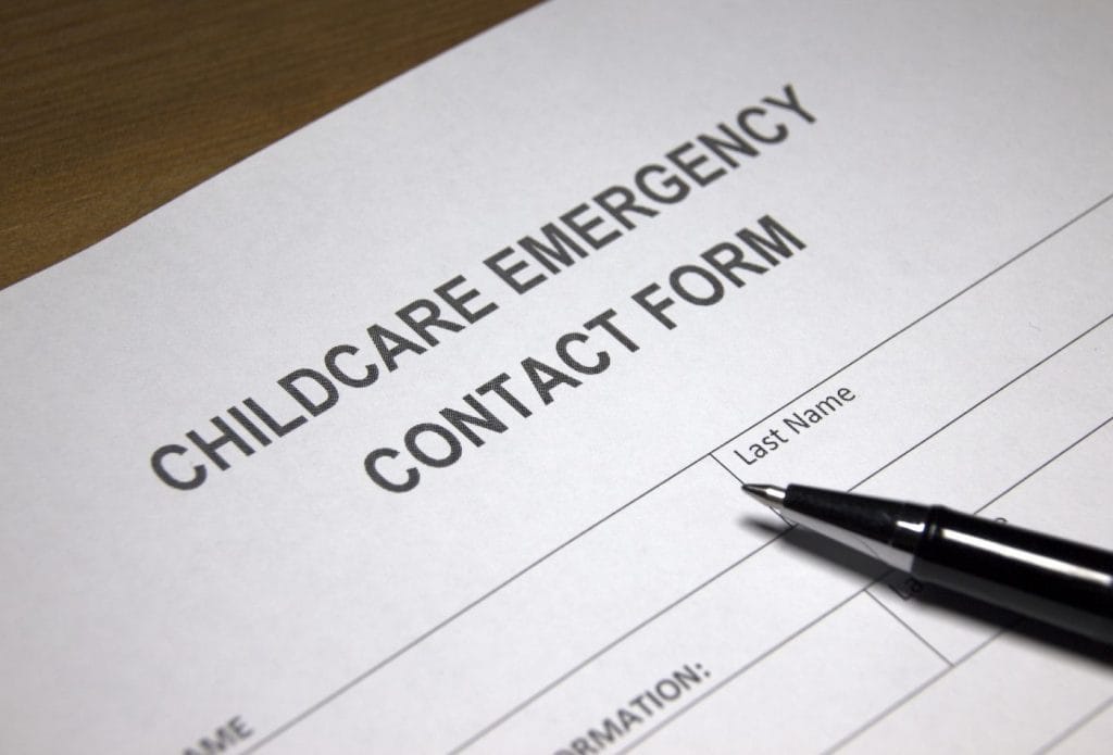 emergency contact for for childcare