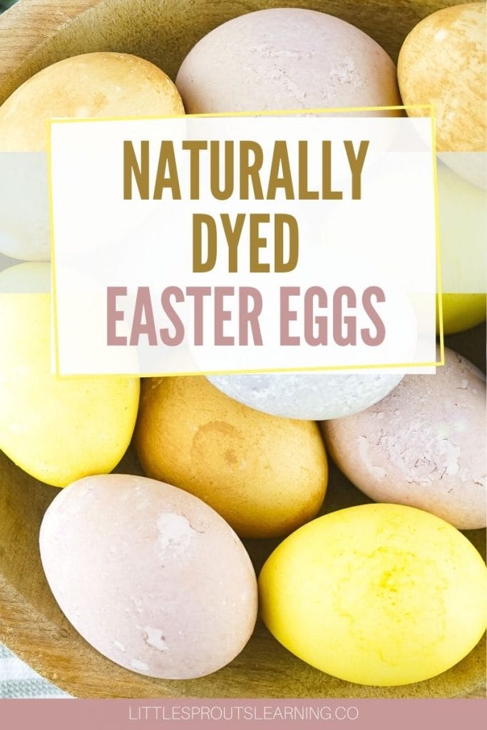 multiple colors of naturally dyed easter eggs in a bowl
