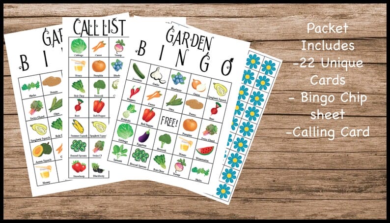 garden bingo game mockup