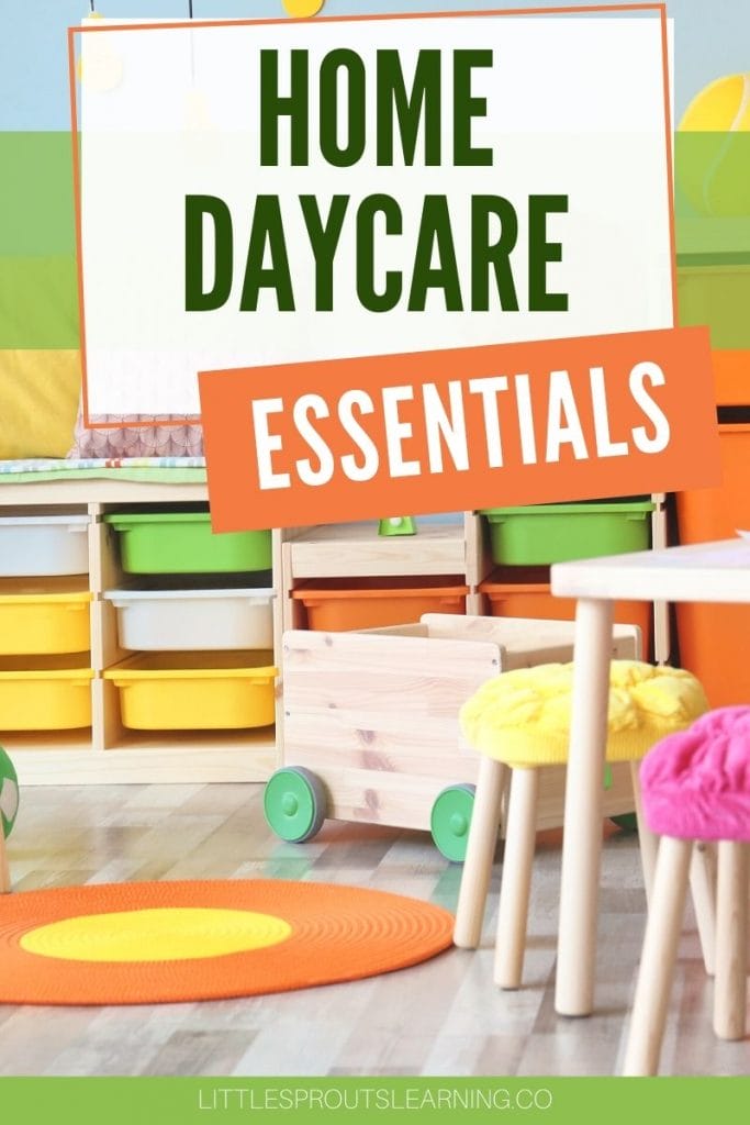daycare setup with table and chairs, storage, and toys