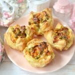 leftover mini chicken pot pies on a plate