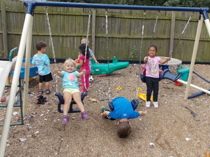 Confident kids playing on the playground
