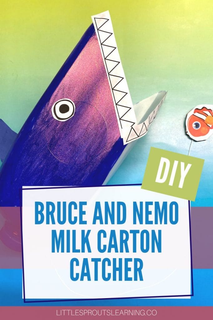 bruce and nemo milk carton catcher on blue paper