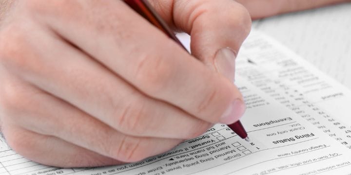 filling out tax forms for irs