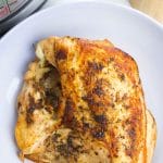 instant pot turkey breast on a white plate