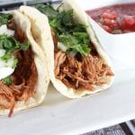 leftover pulled pork tacos on a plate