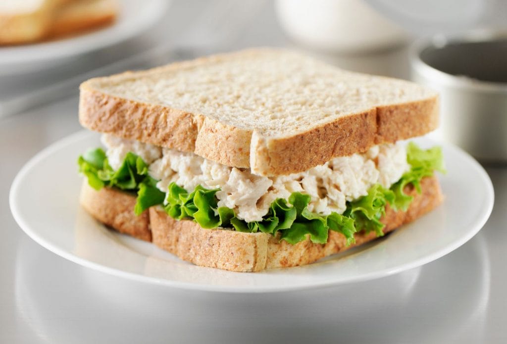 tuna sandwich on a plate