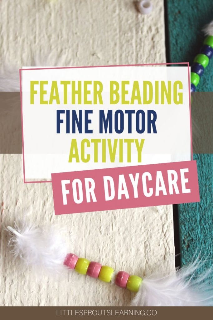 feather beading examples and supplies on a board