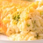 clsoe up of broccoli rice casserole