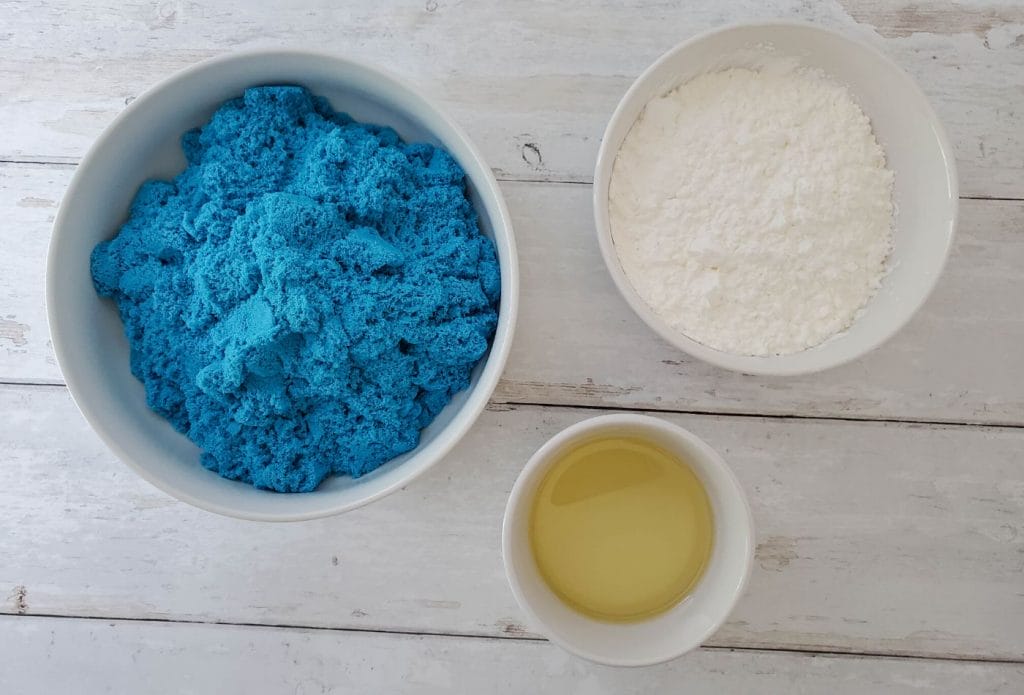 ingredients for kinetic sand diy