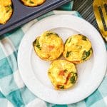 spinach and egg muffins on a plate