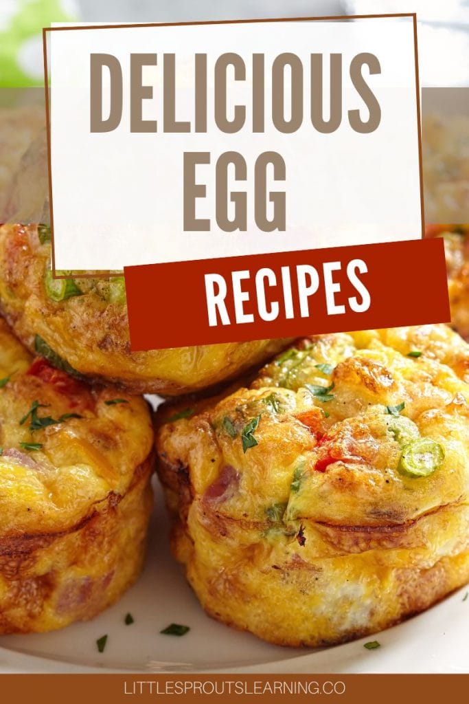delicious egg recipes for egg muffins stacked on a plate