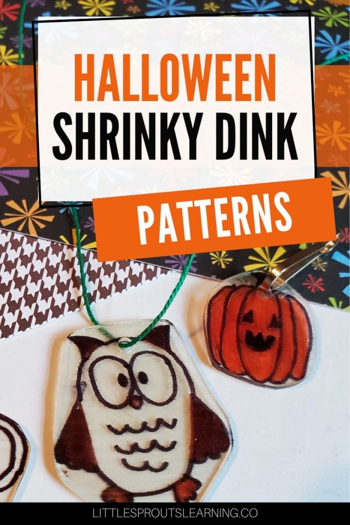 assorted halloween shrinky dinks kid made