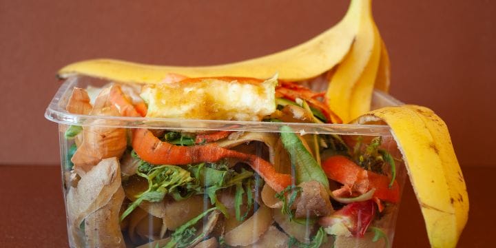 big box of fruit and vegetables scraps