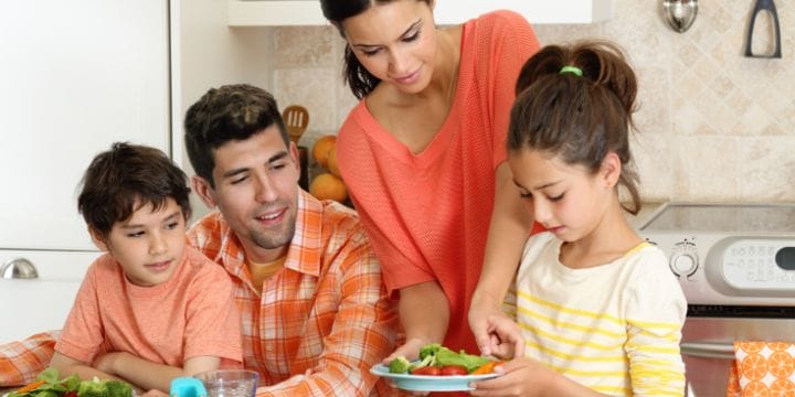 family eating dinner
